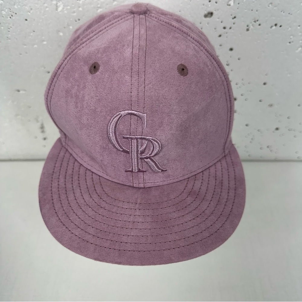New Era Lavender Faux Suede Colorado Rockies Baseball One Size Adjustable Hat